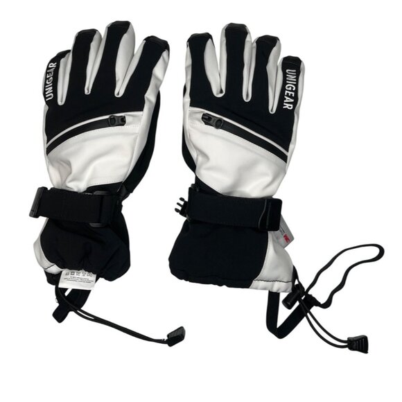 Unigear Waterproof Ski Gloves Size 6 Polyester & Spandex Black/White 58a - Picture 1 of 4